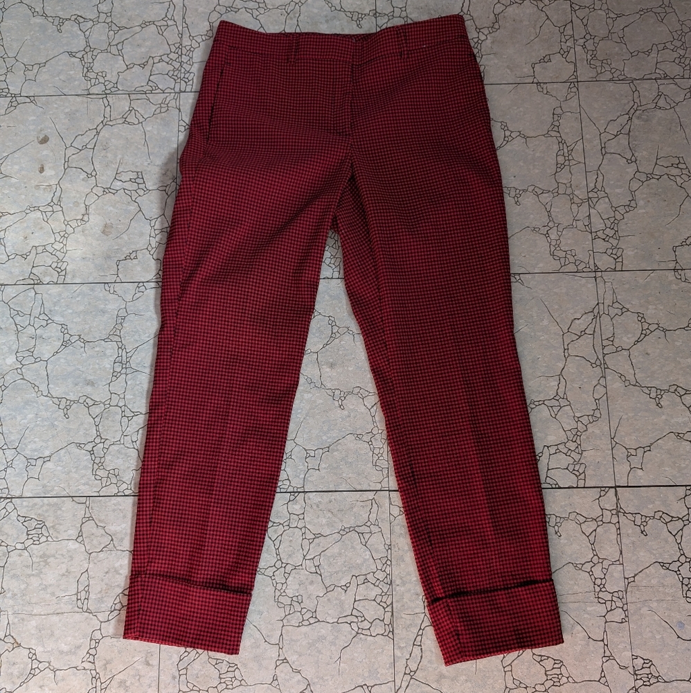Tristan Red & Black Checkered Pants